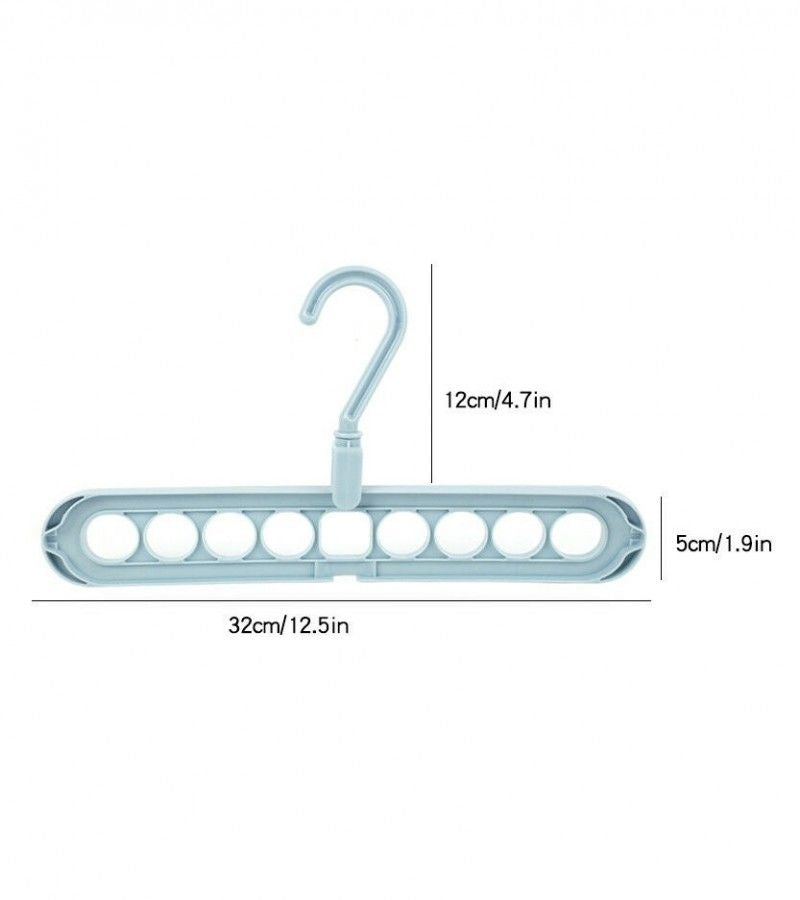 (Pack of 2) 9 Hole Hanger Multifunction Magic Clothes Hanger Organizer 360 Rotate Folding Hangers