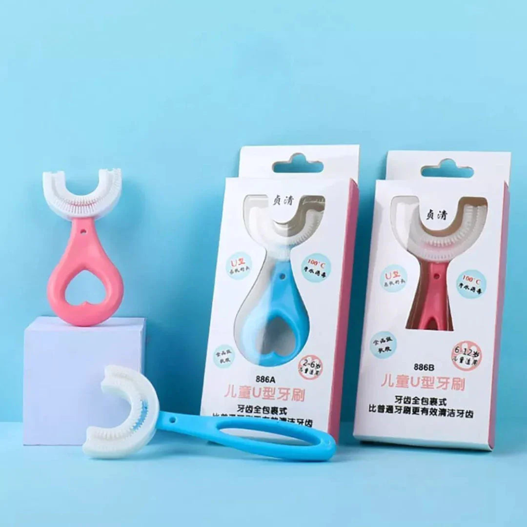 (Pack of 2) Silicone Baby U shaped Tooth Brush, Gum Protector Soft Toothbrush