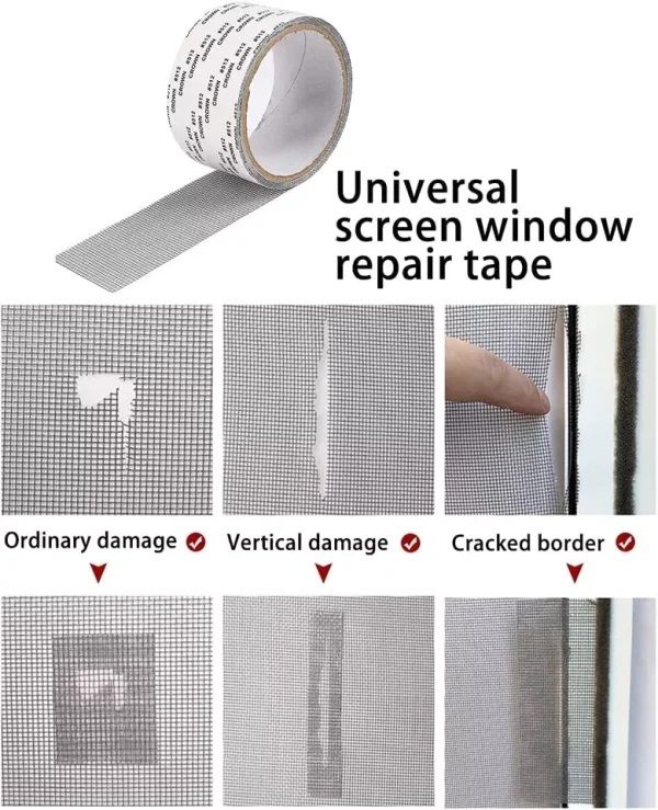Mesh Roll Tape Window Screen Repair Patch Keep Mosquitoes Out With Our Anti insect Self-adhesive Mesh Patch Tape 2 Meter