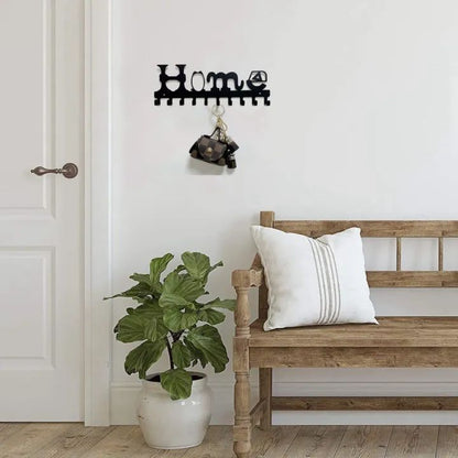 Metal Key Rack Holder Wall Mounted Key Holder 10 Hooks Hang Rack Cute Key Decorative with Screws Anchors for Coat Clothes