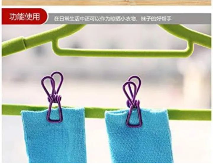 Pack of 10 Multicolor Stainless Steel Clothes Drying Clips